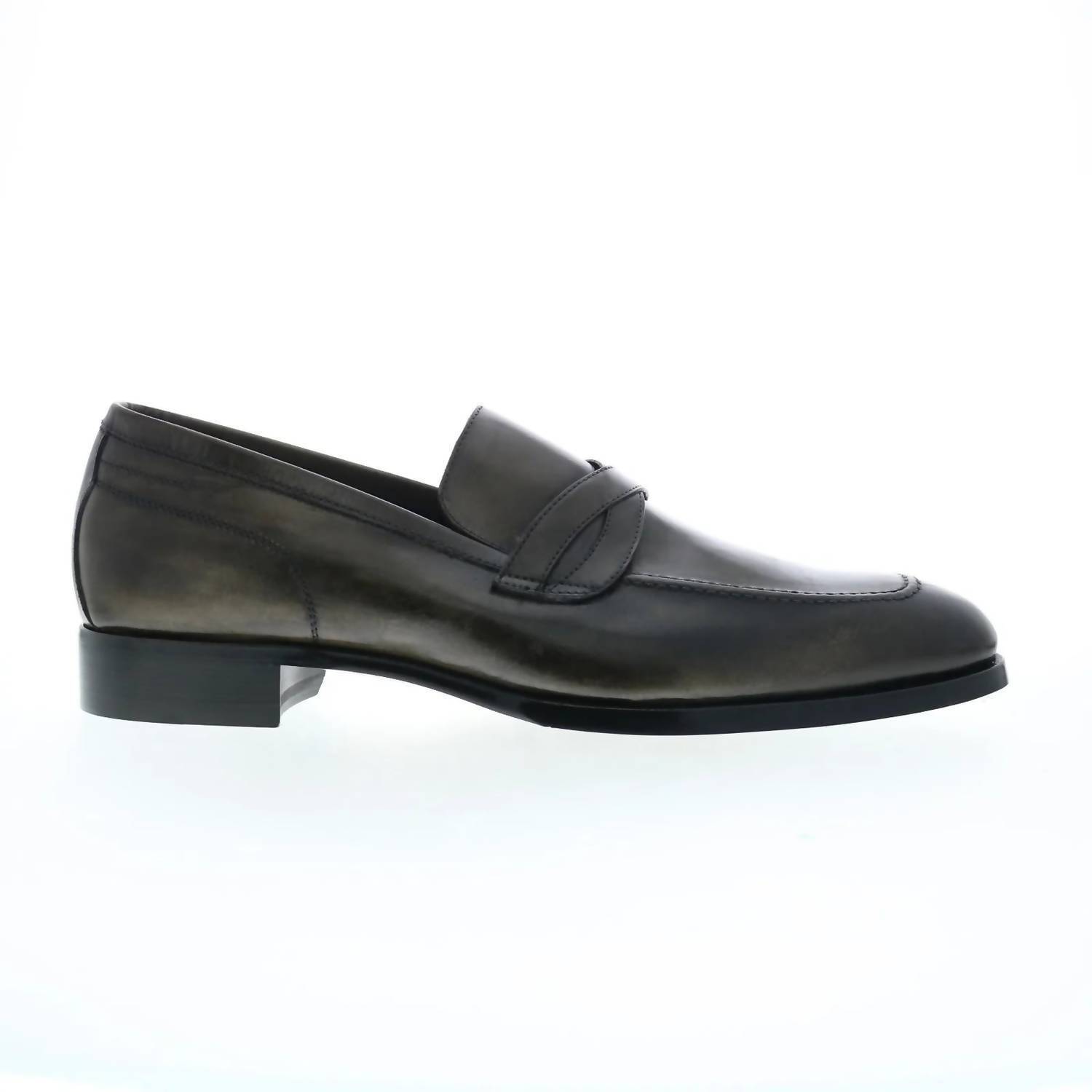 New Scarpe Di Bianco Men's Manzoni Sella Leather Loafer In Dark Bark